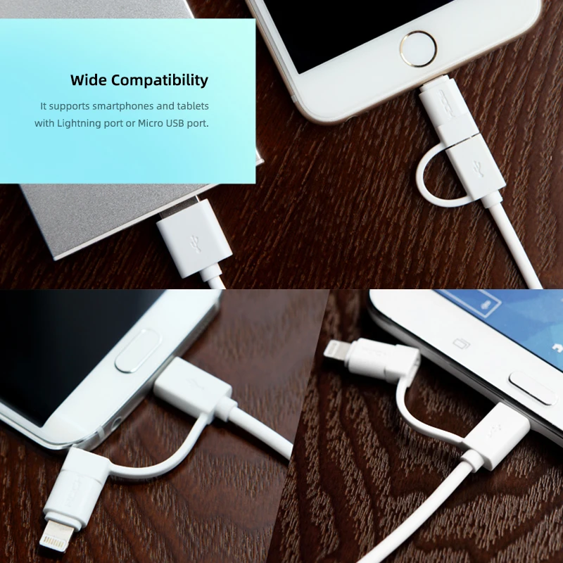 USB-кабель ROCK 10 шт. упак. кабель Micro USB для iPhone Pro 11 Max X 8 7 6 Plus 2 в 1 Samsung Xiaomi Huawei |