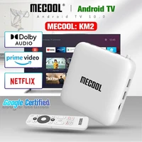 in stock mecool km2 amlogic s905x2 smart tv box netflix 4k android 10 0 atv ddr4 2gb 8gb emmc hdr 10 widevine l1 tvbox