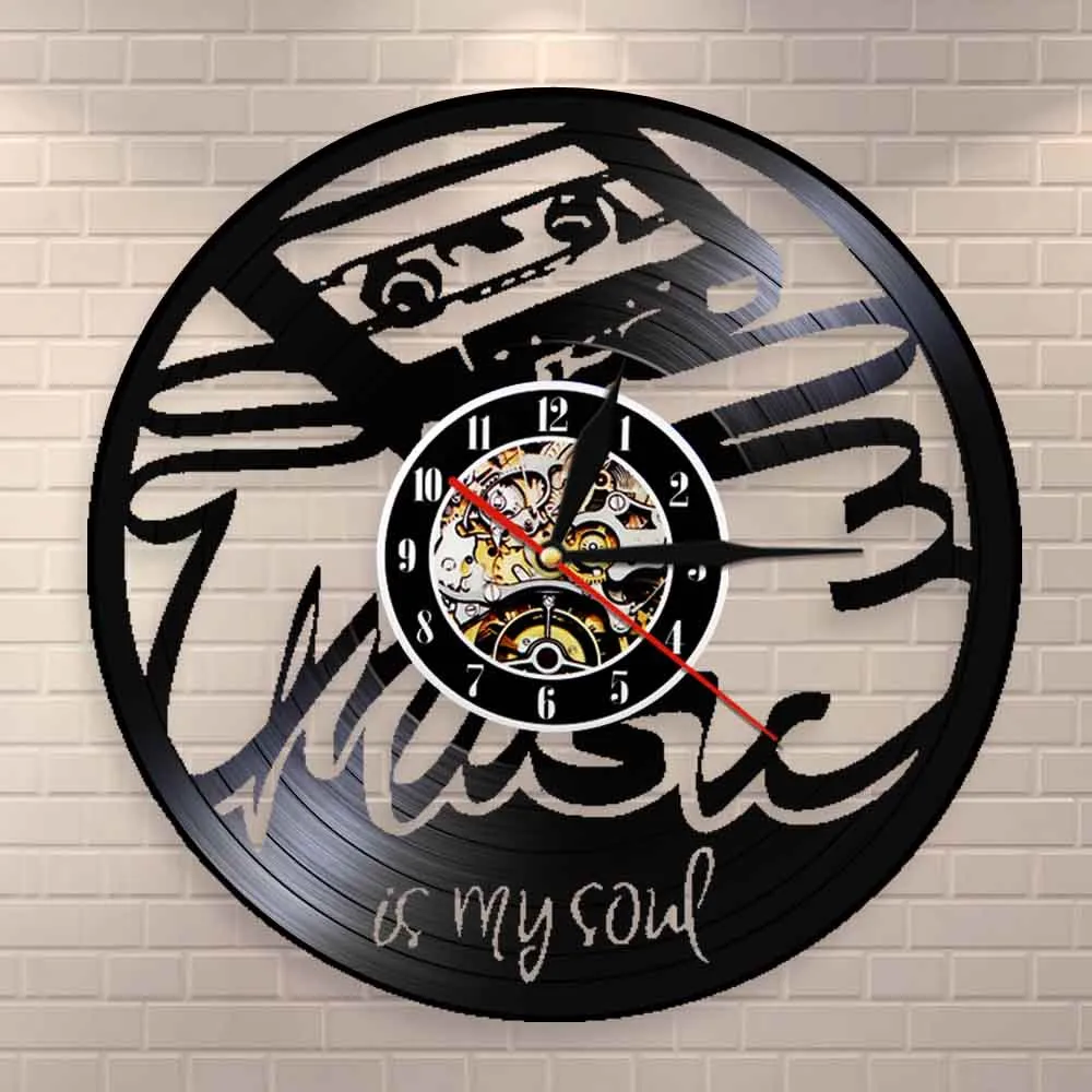 Настенные часы с виниловой записью винтажные виниловые украшения цитатами