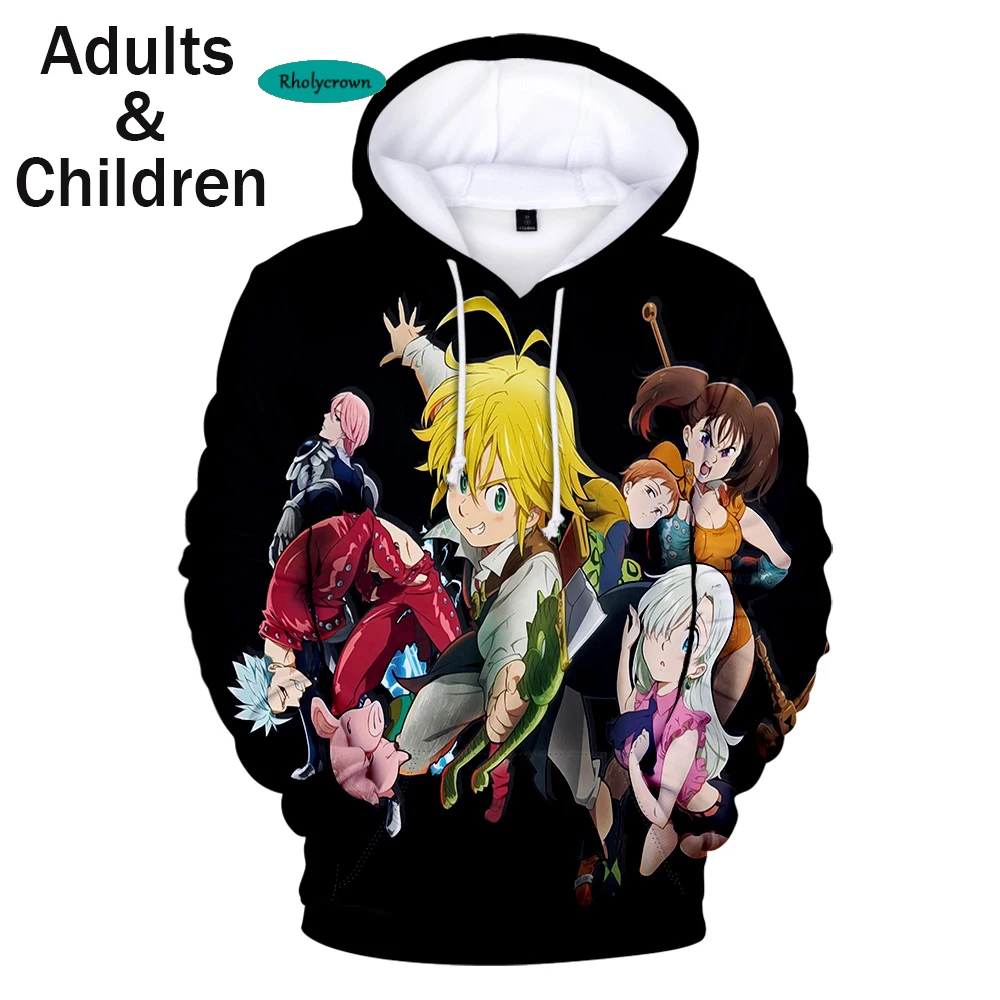 

Hot Comic 3D The Seven Deadly Sins Hoodies Men Women Sweatshirts Autumn Kids Hoodie 3D The Seven Deadly Sins boy girl pullovers