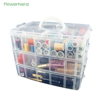 large storage container with 30 adjustable compartments container for thread storing sewing embroidery accessories bobbins beads