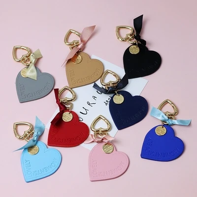 2021 милый кожаный брелок с бантом в форме сердца для женщин безделушка брелки