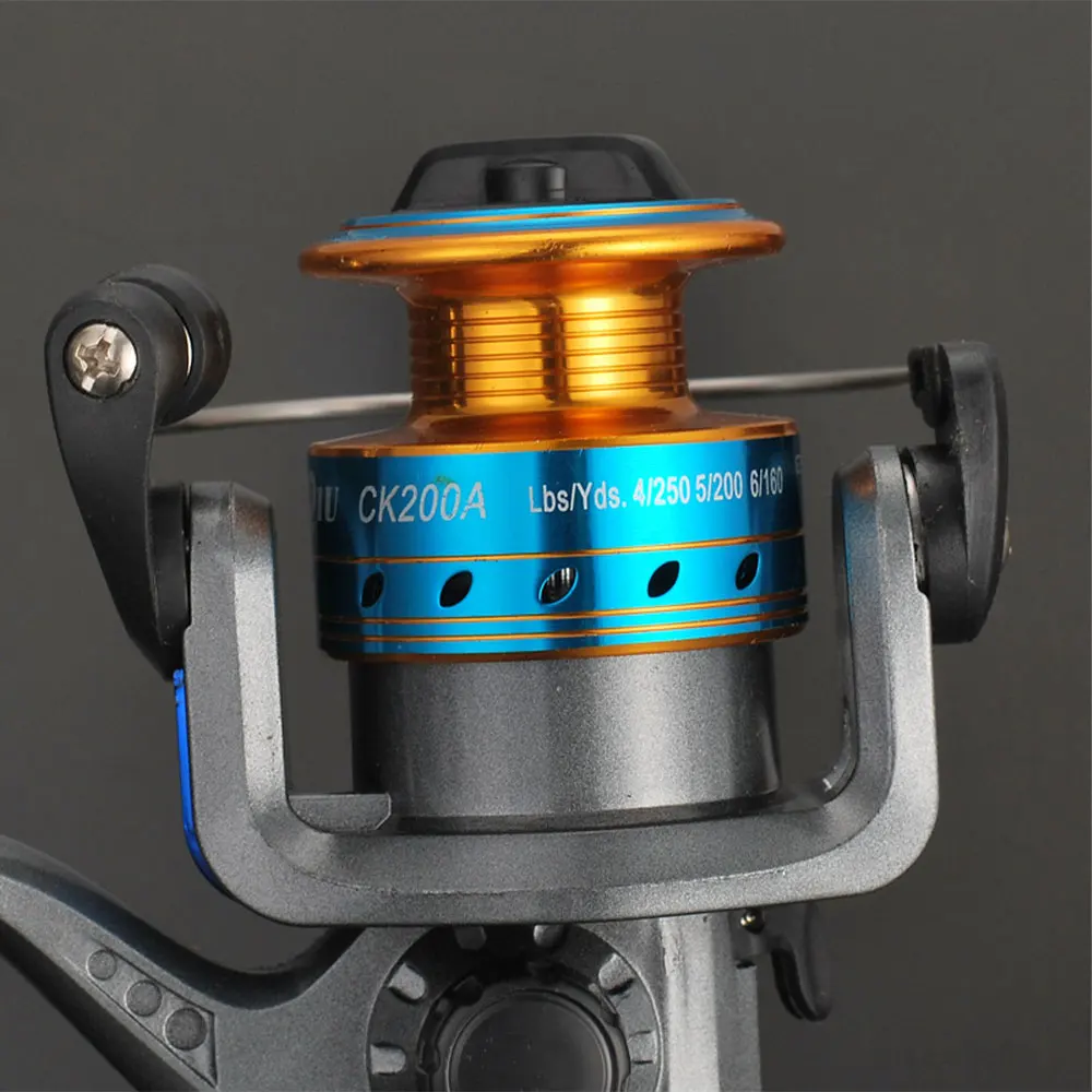Катушка для спиннинга складная Рыболовная катушка сталь металл золотая