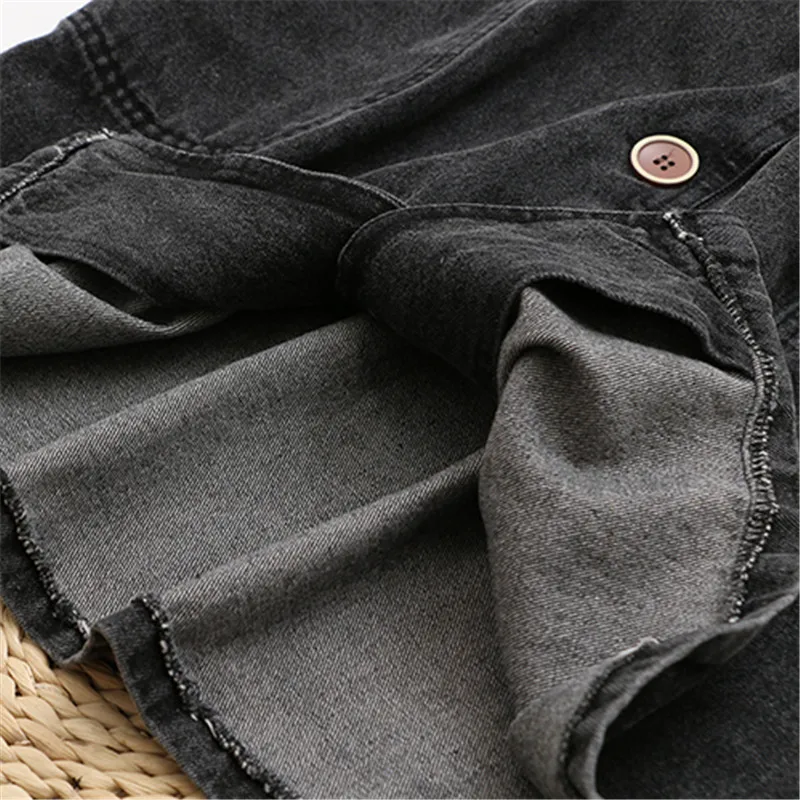 

Plus Size Shirts For Women Spring Fashion Big Lapel High Quality The Belt Long Sleeves Knee Length Dress Cowboy Color Frocks