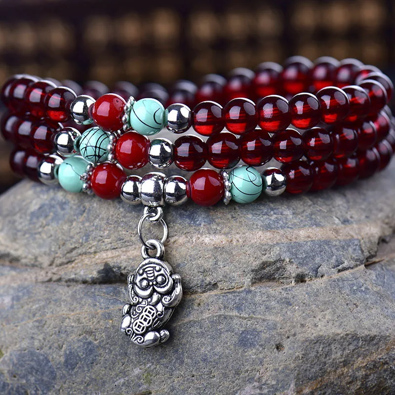 Искусственный гранат кристалл буддийский Будда медитация многослойная молитва