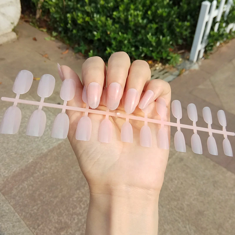 Длинные накладные ногти с круглой головкой Nusx элегантные полным покрытием для