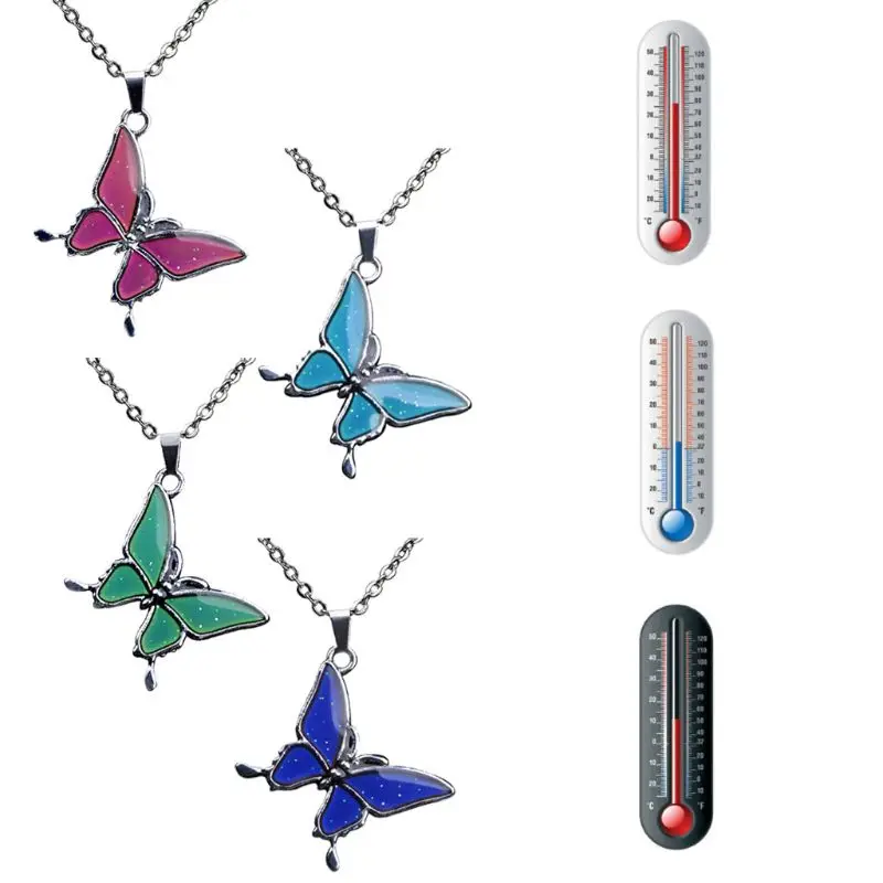 1 шт. ожерелье-бабочка с изменением цвета и температурой волшебное цветовое