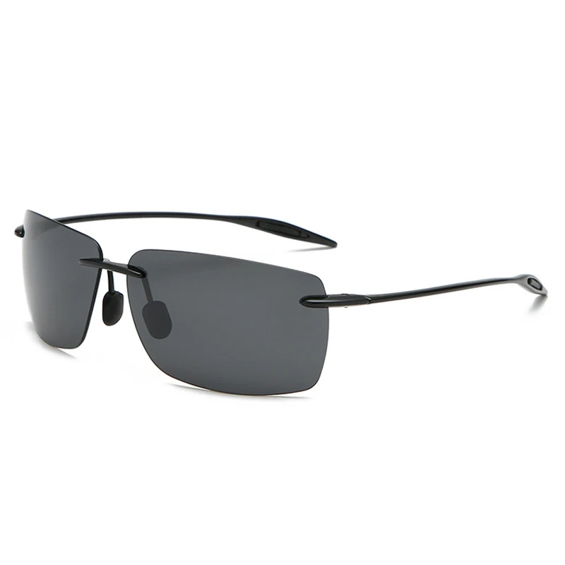 C1 black black HBK, квадратные, небьющиеся, поляризационные солнцезащитные очки, мужские, без оправы, TR90, легкие, для вождения, солнцезащитные очки, мужские,, фирменный дизайн, оттенки, UV400 - Цвет линз: C1 black black