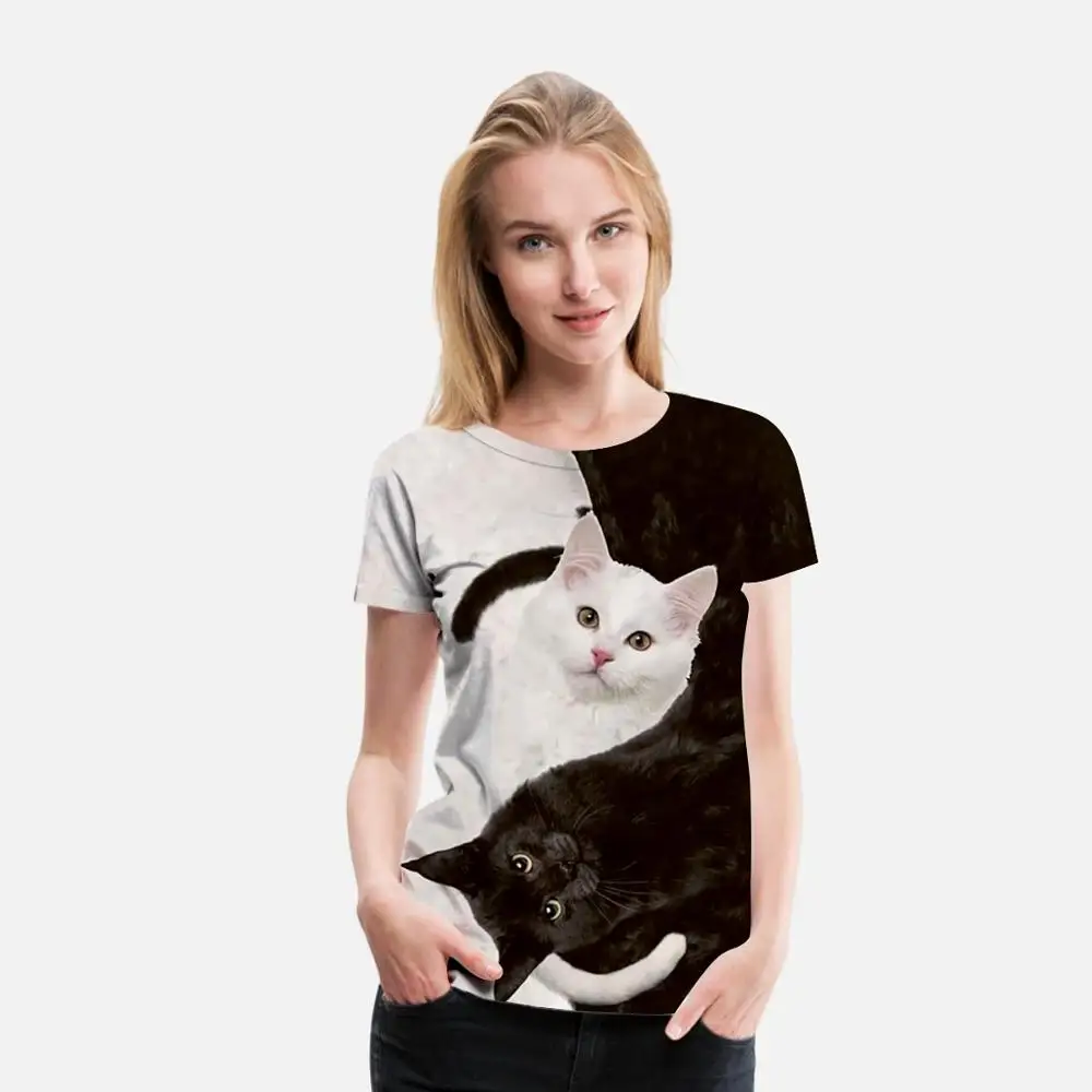 Футболка с трехмерным 3D котом для мужчин и женщин модная Милая рубашка в стиле