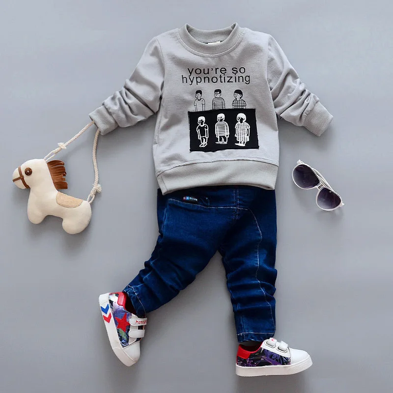 Комплект весенней одежды для мальчиков Повседневная модная рубашка с длинными