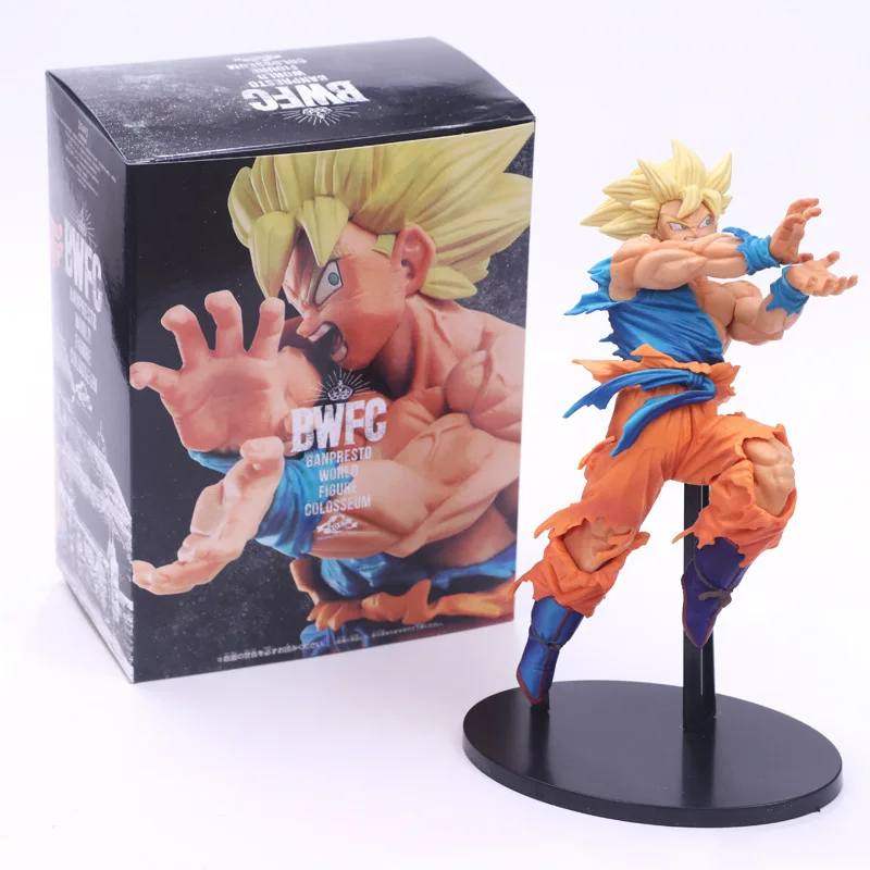 

1/box 18CM Dragon Ball Z Goku Broli Yellow Hair BANPRESTO Action CLOLSSEUM BWFC Anime Model Super Saiyan Son Goku Figure Toys