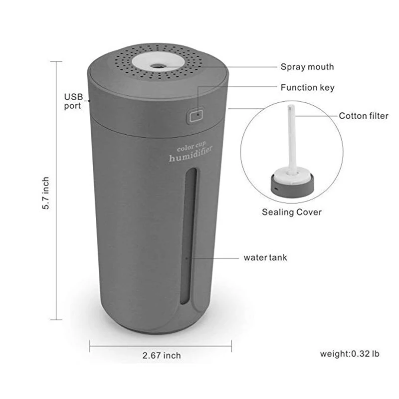 Увлажнитель воздуха переносной мини-увлажнитель офисный стол домашний