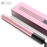 kipozi fashion hair straightener 2 in 1 curling hair titanium flat iron quick heat styling tool with led display for hair beauty
