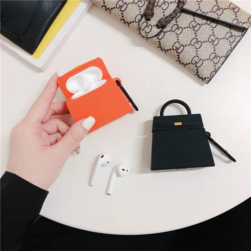 3D Роскошная брендовая Сумка Хобо Сумка для наушников Чехлы для Apple Airpods 1/2 силиконовый защитный чехол для наушников Аксессуары