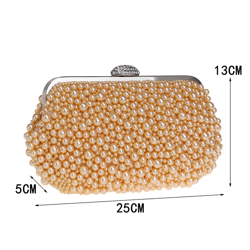 Женская вечерняя сумка-клатч GLOIG украшенная бусинами Роскошный Металлический