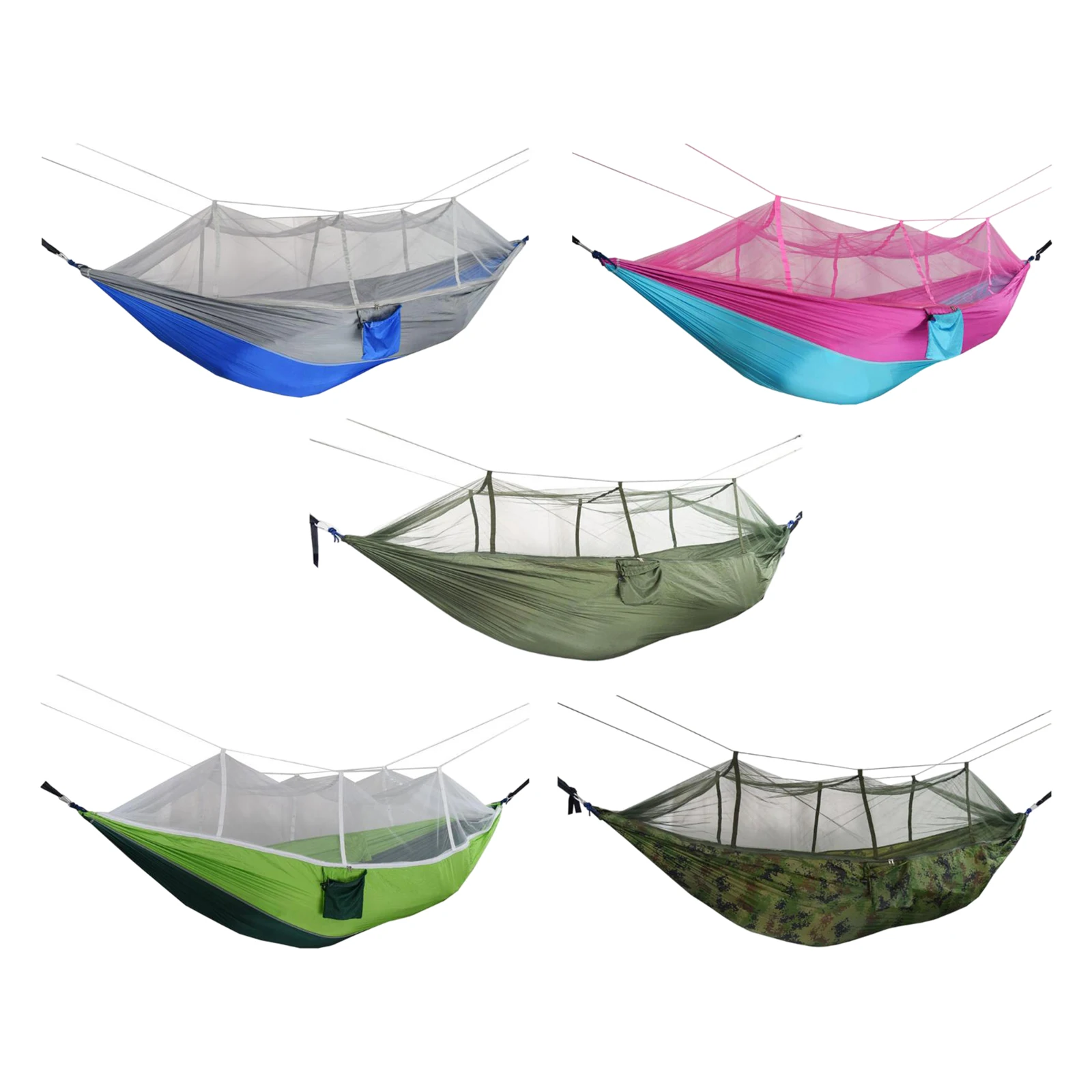 

Camping Hammock with Net Lightweight Hanging Sleeping Bed Mosquito Net Bug Block Swing Indoor Backpacking Hiking Backyard