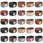 Модный кожаный регулируемый браслет с защелкой винтажный металлический кожаный браслет подходит для 18 мм браслет с кнопками для мужчин ювелирные изделия ремешок для часов