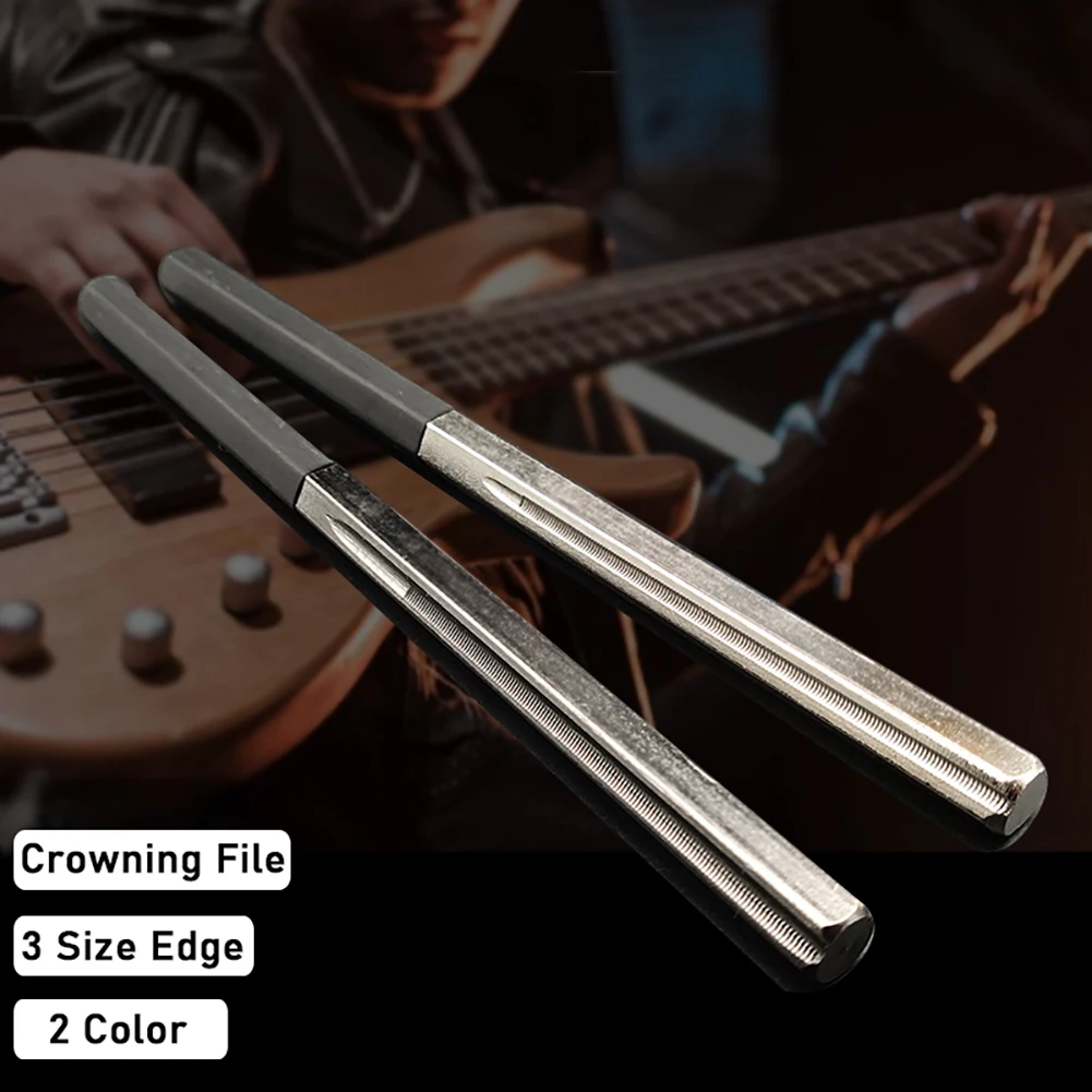 

Guitar Fret File Crowning File Fret Dressing File with 3 Size Edges + Narrow Dual Edge File for Guitar Polishing Tools Guitar