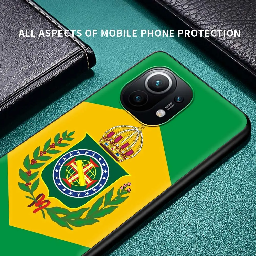 

Silicone Phone Case For Xiaomi Poco X3 NFC M3 11 Mi 10T Pro 9T Note 10 Lite 5G Soft Coque Back Cover Brazil Flag National Emblem