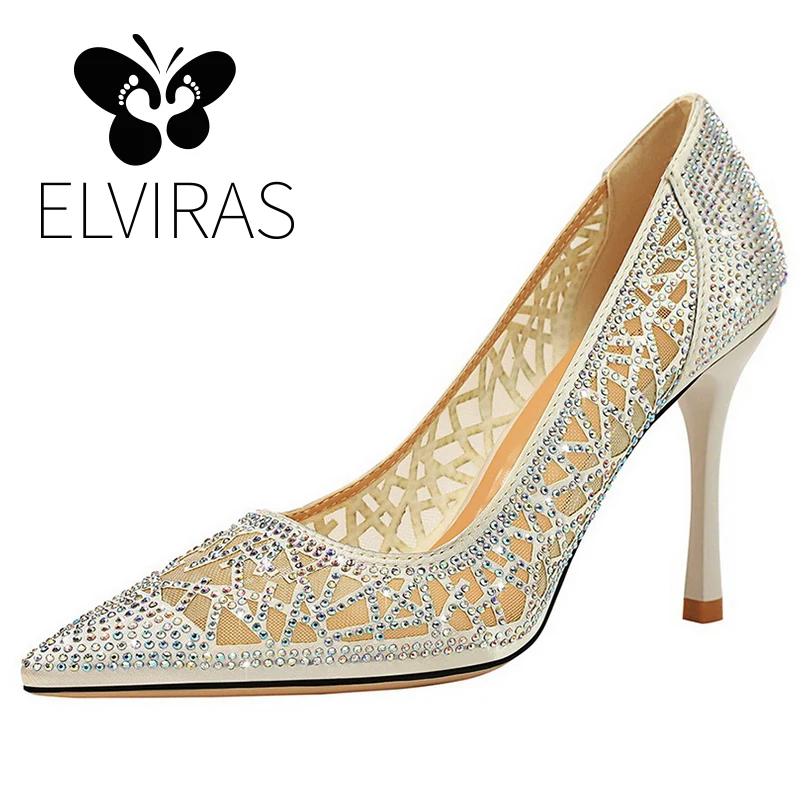 ELVIRAS модные туфли на высоком каблуке с закрытым острым носком пикантная женская