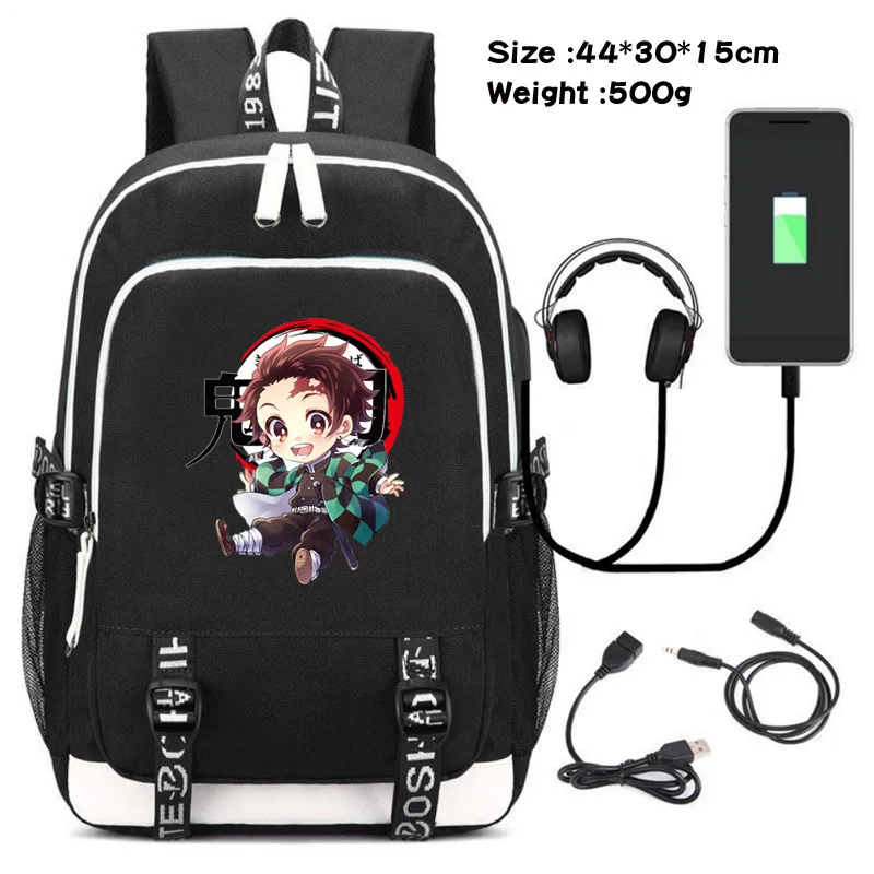 Новый модный рюкзак Kimetsu Demon Slayer с usb-портом/замком/интерфейсом для наушников