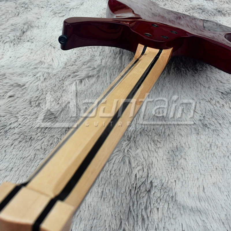Горная безголовая гитара fanned fret 6 струнная электрогитара с корпусом из ольхи Пламя клен Топ ebony fret 5 шт. шеи