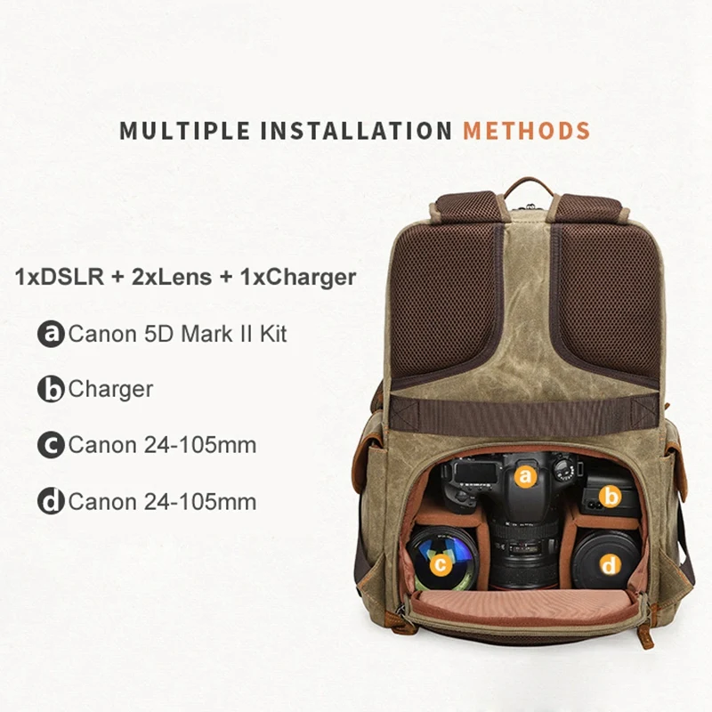Hot TTKK Multifunctional Batik Canvas Camera Backpack Dslr Bag Outdoor Waterproof Large Capacityphotography for Dsl | Электроника