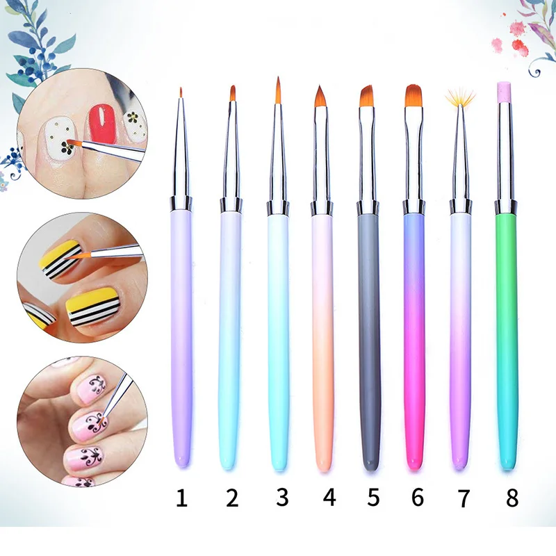 WHID шикарная УФ-Гелевая Кисть для ногтей градиентная фиолетовая синяя красочная