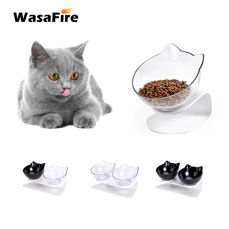

Non-Slip Double Cat Bowls with Raised Stand Puppy Dog Cat Food and Water Bowls Pet Feeder Bowl Pet Supplies