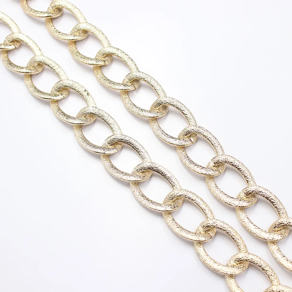 1 Meter 29mm Gold Plated Aluminum Circle Copper Fashion Bezel Set Chain Paperclip Neck Chain Pearl Necklace Making DIY