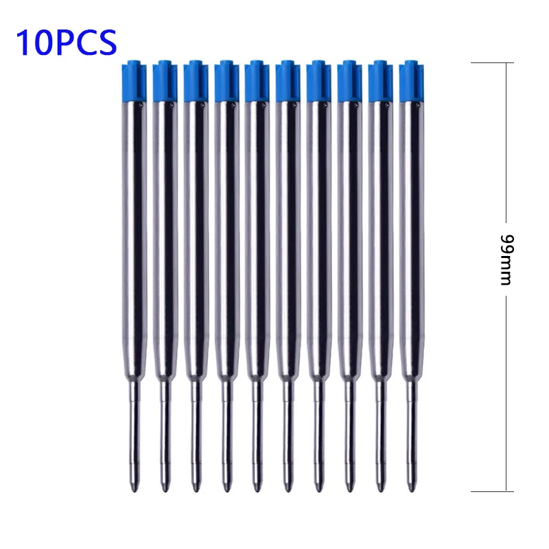 10Pcs 9.8cm Replaceable Metal Pen Refills 0.7mm Special Office Business Ballpoint Pen Refill Rods for Writing Office Stationery