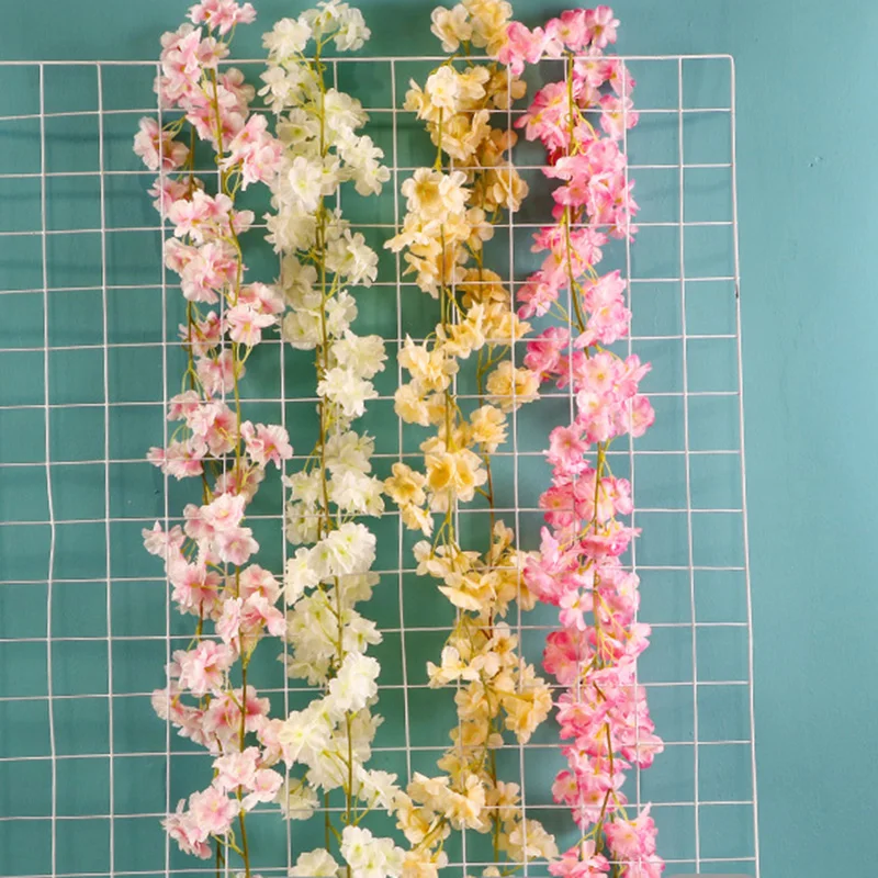 180 см Сакура вишня украшение для свадебной арки из ротанга лоза Искусственные