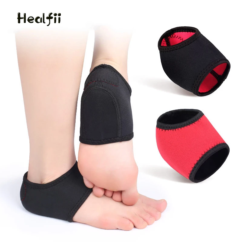 

Healfii Black Red Cloth Heel Cover Indoor And Outdoor Non-Slip Foot Protection Socks Type Male And Female Heel Protection Cover