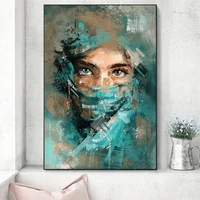 watercolor art nurse eyes graffiti poster modern veil girl angle art canvas painting wall picture women living room home decor