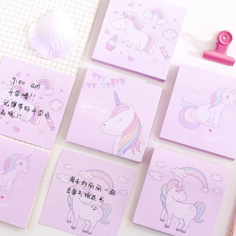 

Cartoon Unicorn Sticky Notes Tearable Planner Memo Pad DIY Scrapbooking ​message Office School Supplies Stationery Sticker
