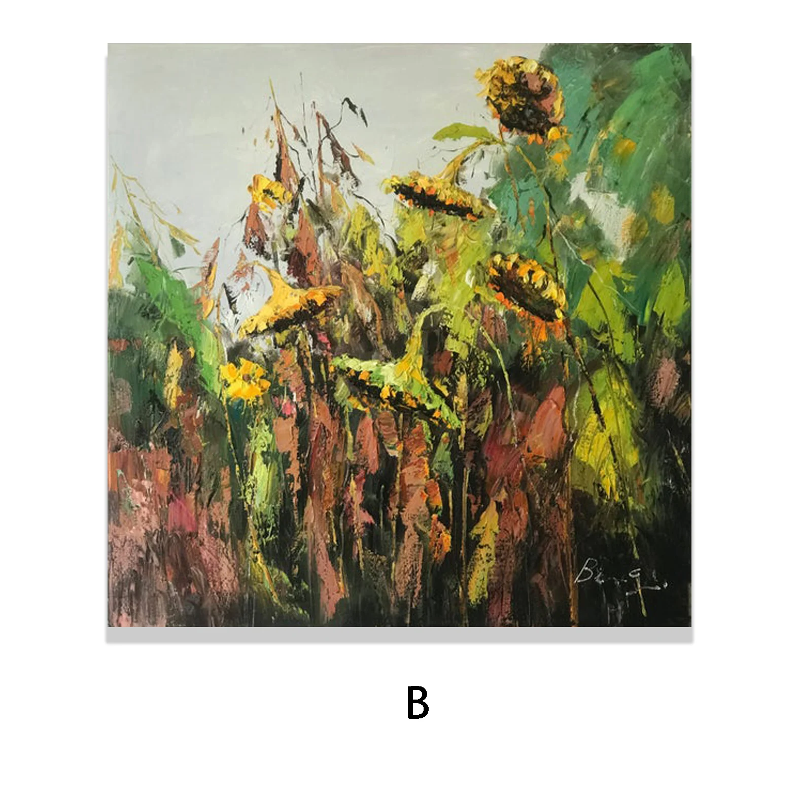 Оригинальная картина с изображением подсолнухов пейзажа акриловая живопись |