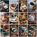 Алмазная мозаика Huacan с мотивом пейзажа, алмазная живопись с мотивом кофе, Новое поступление, картина из Стразы, вышивка бисером