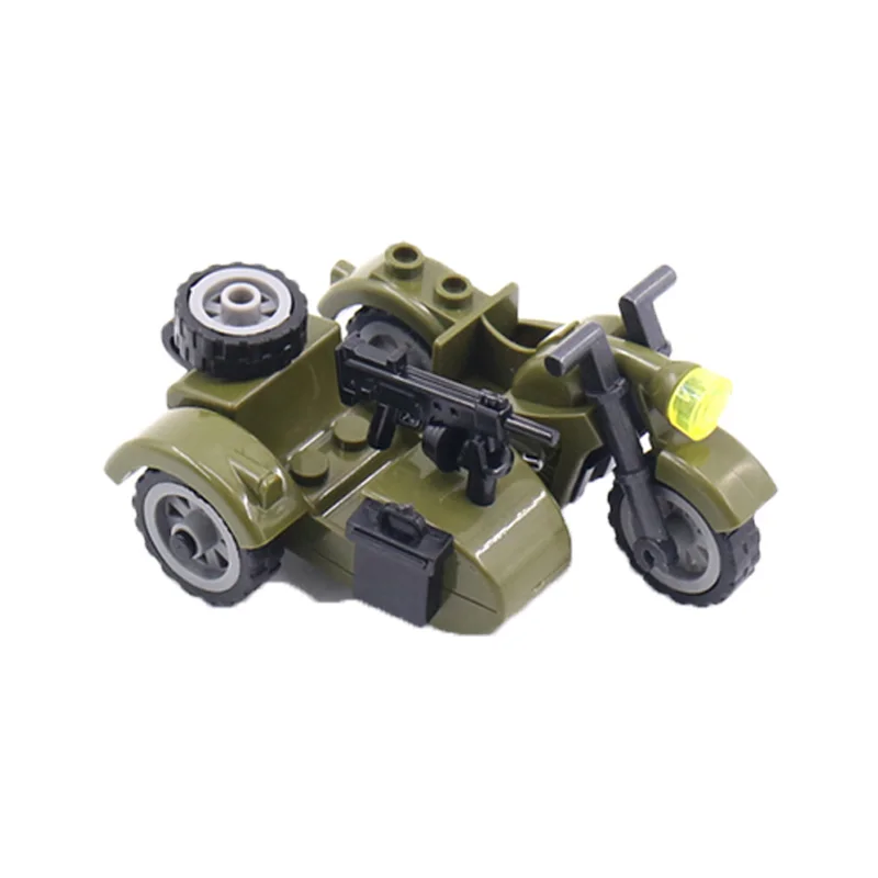 

Kids Toys Mini Military Figures Building Blocks Exquisite Design WW2 US Army Soldiers Guns Weapon Motobike Toys For Boys Gifts
