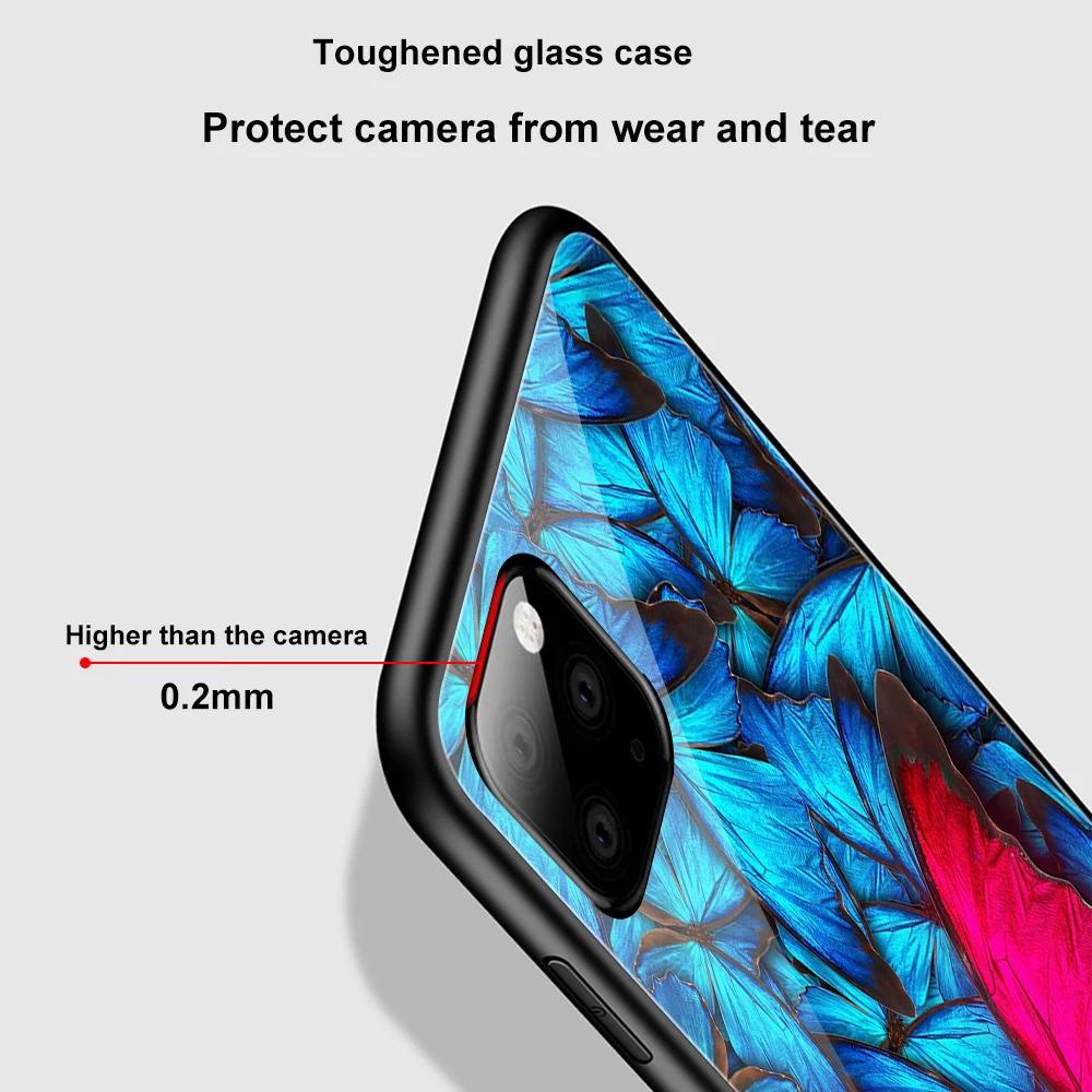 

Case For iPhone XS MAX XR 7 8 6 6S Plus Phone Cases Clear Tempered Glass Cover For iPhone XS Max 10 11 Pro Max Thin Case Fundas