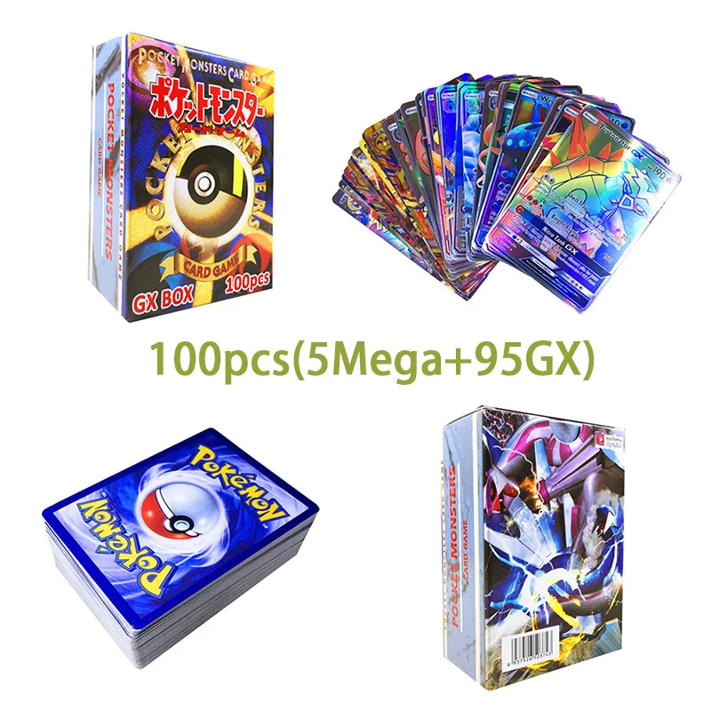Takara Tomy Покемон 20/60/70/100/120/200/300 шт. блестящие карты GX Мега Игра битва меню торговые карты игра для детей Рождественский подарок