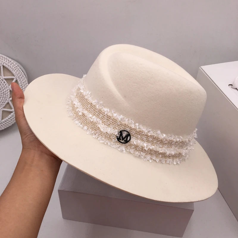 Белая шапка Ms Sir винно-красная прошитая шляпа с лентой | Аксессуары для одежды