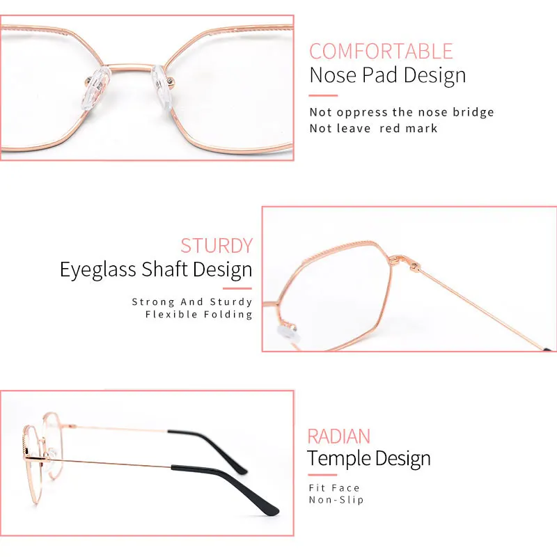 

LUCIDIE Polygon Anti Blue Ray Eyeglasses Frame Women Glasses Fashion Female Optical Prescription Eyewear Oversized Spectacles