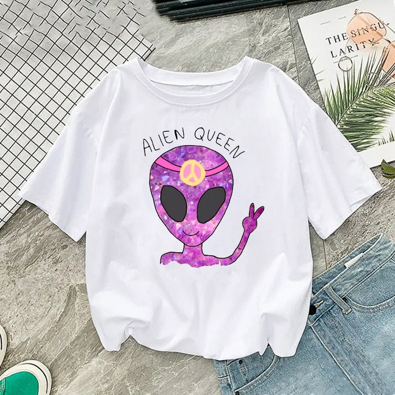 Дизайнерская Женская футболка большого размера с рисунком в Корейском стиле