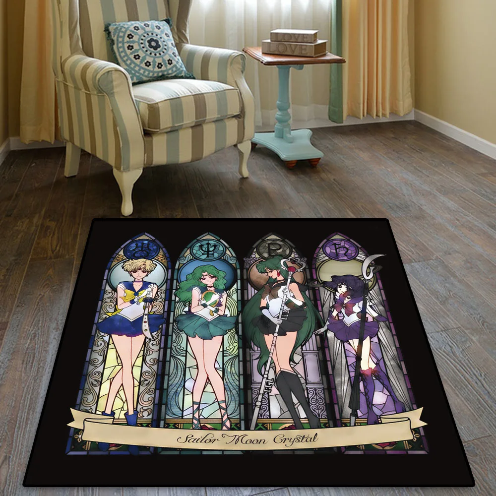 

Girls Mat Princess Sailor Moon Luna Mars Mercury Door Mat Floor Rug Carpet Living Bed Room Non-slip Pink Gifts