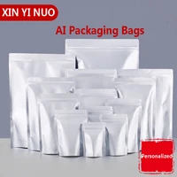 50pcslot self standing aluminum foil dog pet food bag self sealing bag thickened custom logo sealed bag dried fruit tea pouch