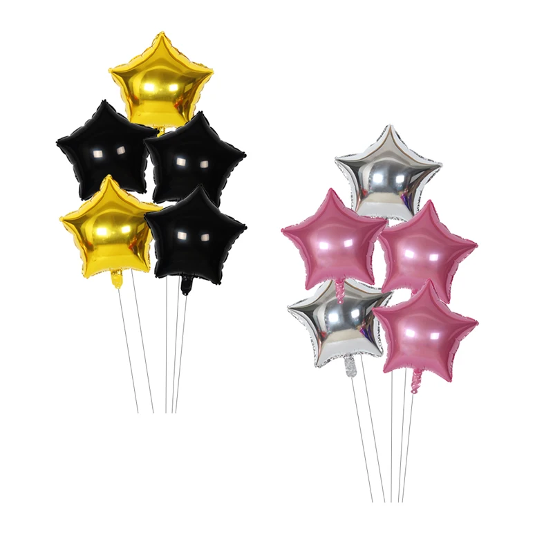 

5Pcs 18inch Gold Silver Pink Foil Star Balloon Wedding Balloon Baby Shower Kids Birthday Party Decoration Balloons Globos