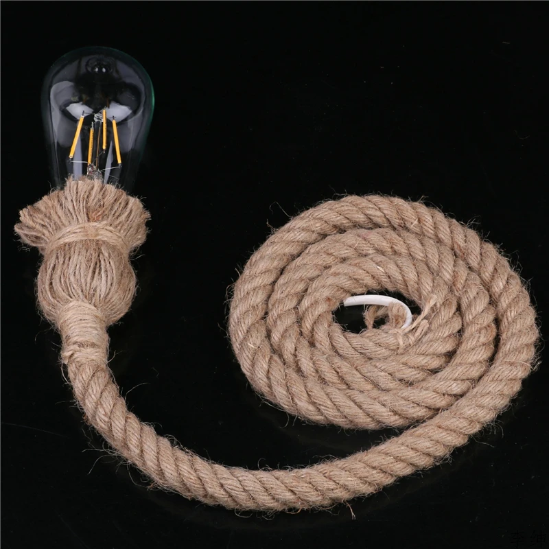 Светильник Nordic Vintage Rope LED Pendant Light Lamp Loft Industrial Decor Retro American Style for Living Room Luminaires on.