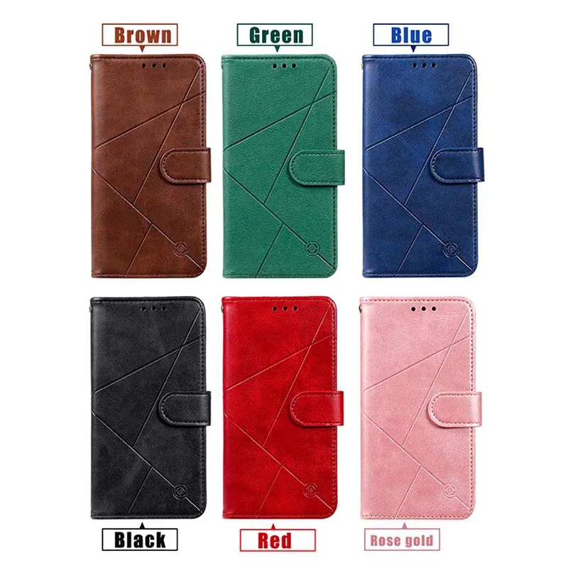 

Plain Business Geometric Leather Case For Samsung S20 Ultra Flip Wallet Bracket Cover For Samsung S8 S9 S10 5G S20 Plus S7 Edge