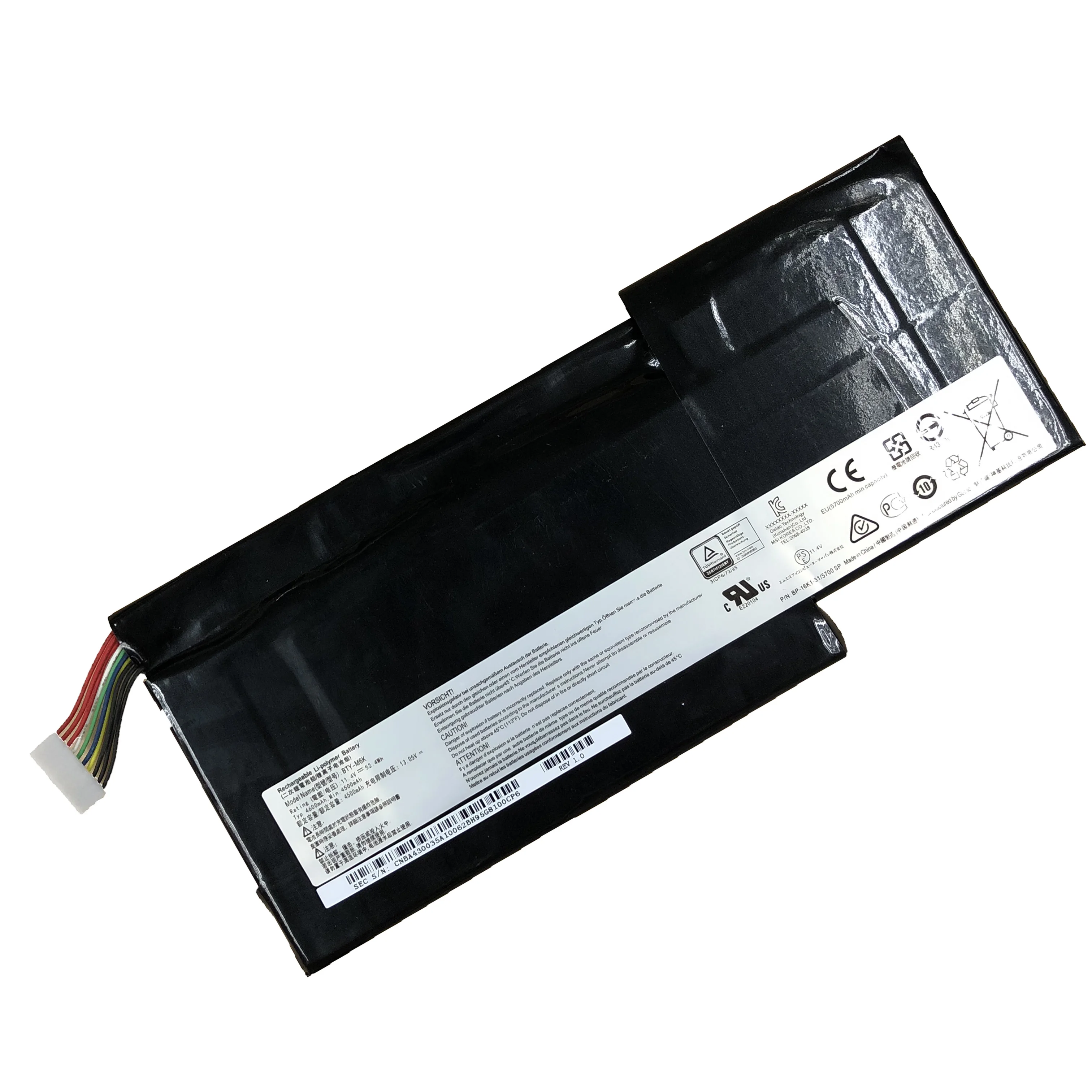 11.4V 52.4Wh/4600mah BTY-M6K Оригинальная батарея для ноутбука MSI MS-17B4 MS-16K3 GS63VR 7RG.