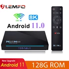 смарт тв приставка H96 Max RK3566 android tv приставка 11 8K 8GB RAM 128GB ROM Quad Core 64GB Android TV 2021 WiFi Lemfo H96max Google Voice 1000M
